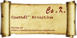 Csathó Krisztina névjegykártya
