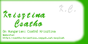 krisztina csatho business card